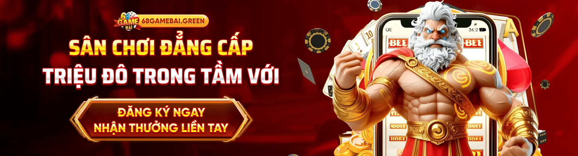 68gamebai green banner 1