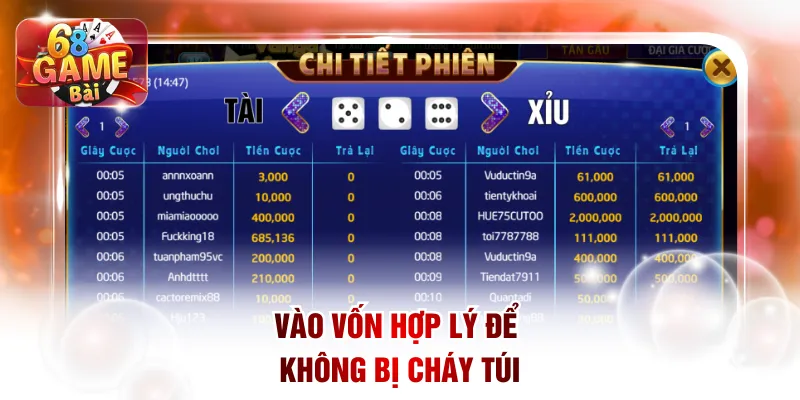 Vào vốn hợp lý để không bị cháy túi